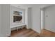 Bedroom featuring hardwood floors and a window seat at 339 1/2 Mulberry St, Raleigh, NC 27604