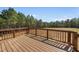 Wooden deck overlooking a serene backyard surrounded by lush trees and vegetation at 40 Misty Mountain, Spring Hope, NC 27882