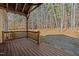 Wooden deck overlooking wooded backyard at 7815 Dodsons Crossroads, Hillsborough, NC 27278