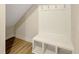 Mudroom features a built-in bench with storage and coat hooks at 203 Pond Vw Ct # 1, Fuquay Varina, NC 27526
