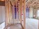 The framing shows a tub and shower with plumbing for a sink, toilet, and bath fixtures at 207 Pond View Ct # 3, Fuquay Varina, NC 27526