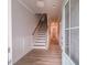 Inviting entryway with hardwood floors and a staircase at 207 Pond View Ct # 3, Fuquay Varina, NC 27526