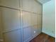 Close up of dining room accent wall with hardwood floors and clean, white trim at 262 Grand Griffon Way, Lillington, NC 27546