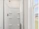 Walk-in shower with built-in shelves at 63 Whimbrel Ct, Lillington, NC 27546