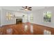 Spacious living room with hardwood floors and fireplace at 106 Alder Pl, Chapel Hill, NC 27517