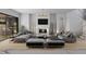 Inviting living room with comfortable seating, a fireplace, and seamless indoor-outdoor flow at 5001 Rampart St, Raleigh, NC 27609