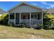 Gray house with front porch and landscaping at 3508 Guess Rd, Durham, NC 27705