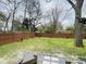 Large backyard enclosed by a wooden fence, providing privacy and space for outdoor activities and landscaping at 1003 W Anderson St, Selma, NC 27576