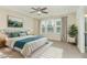 Spacious main bedroom suite features trey ceiling and a large window at 226 Begen St, Morrisville, NC 27560