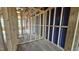 Hallway under construction featuring wood framing, plumbing, and exposed utilities at 3932 Well Fleet Drive, Fuquay Varina, NC 27526