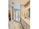 The bathroom offers a walk-in shower with dual shower heads and a double sink vanity at 40 Moonraker Dr, Spring Hope, NC 27882