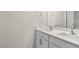Modern bathroom featuring double sinks with a white countertop vanity at 420 Blue Aspen Dr, Fuquay Varina, NC 27526