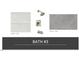 Bathroom #3 featuring gray 12x24 wall and floor tiles with brushed nickel fixtures at 4804 Jefferson Ln, Raleigh, NC 27616