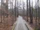 Peaceful nature trail with wooden footbridge, ideal for relaxing walks at 513 Port Dr, Henderson, NC 27537
