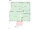 Floor plan illustrating the layout featuring a kitchen, bedrooms, and a patio at 826 Carter Ave, Durham, NC 27703
