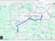 Map view showing driving directions to downtown Raleigh at 5705 Katha Dr, Holly Springs, NC 27540