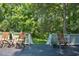 Relaxing deck with ample seating offers a serene view of the lush, green backyard, perfect for outdoor entertaining at 340 Andrews Store Rd, Pittsboro, NC 27312