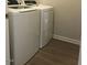 Laundry room featuring a new washer and dryer set on vinyl flooring at 120 Vili Dr, Broadway, NC 27505