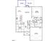 Detailed first-floor layout showcasing the kitchen, Gathering room, primary bedroom, garage and dining area at 2155 Pink Peony Cir # 235, Durham, NC 27703