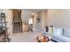 The hallway provides easy access to the upper level and is decorated with modern accents at 921 Jasper Mine Trl, Raleigh, NC 27610