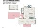 Detailed floor plan showcasing the layout with dimensions of the kitchen, bedrooms, living room, and outdoor spaces at 334 E Andrews Ave, Henderson, NC 27536