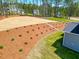 Beautifully landscaped backyard featuring fresh pine straw and new plantings at 367 Duncan Creek Rd # 129, Lillington, NC 27546
