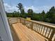 New wooden deck overlooking a wooded area, perfect for enjoying nature and outdoor relaxation at 303 Chesapeake Commons St # 99, Garner, NC 27529