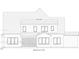 Two-story home rear elevation plan featuring a screened porch and multiple windows at 3705 Joyful Creek Trl, Zebulon, NC 27597