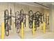 Indoor bicycle storage area with multiple bikes secured to wall-mounted racks at 600 S Duke St # 26, Durham, NC 27701