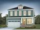 Rendering of a two-story home showcasing its exterior design with a front-facing garage and covered porch at 1804 Bright Lantern Way, Wendell, NC 27591
