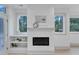 Modern fireplace with built-in shelving at 1105 Glascock St # 102, Raleigh, NC 27610
