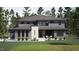 Modern gray home featuring a large front yard and well-placed trees for added privacy at 130 Broadleaf Ln, Louisburg, NC 27549