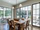 Bright dining room with hardwood floors, large windows, and access to the backyard at 1307 Mayfair Rd, Raleigh, NC 27608