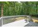 Wooden deck overlooking wooded backyard at 1554 Middle Ridge Dr, Willow Springs, NC 27592