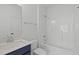 Stylish bathroom with a vanity, toilet and shower-tub combination at 2006 Anna Lilley Dr # 72, Fuquay Varina, NC 27526