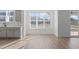 Bright kitchen area with views to the outdoors through a large window and sliding door at 2006 Anna Lilley Dr # 72, Fuquay Varina, NC 27526