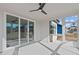 Screened in patio with sliding glass doors and outdoor ceiling fan at 2006 Anna Lilley Dr # 72, Fuquay Varina, NC 27526