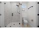 Bathroom with walk in shower and toilet at 101 Prairie Dog Dr, Louisburg, NC 27549