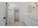 Modern bathroom with double vanity and walk-in shower at 101 Prairie Dog Dr, Louisburg, NC 27549