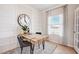 Modern dining room with wood table and gray chairs at 179 Deodora Ln, Cameron, NC 28326