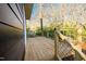 Wooden deck with metal railing overlooking backyard at 2407 Hart Street # B, Durham, NC 27703