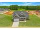 Aerial view showcasing the home's gray exterior and landscaping at 467 Ravensworth Dr, Garner, NC 27529
