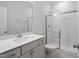 Bathroom with sink, vanity, and shower at 60 Accord Dr, Youngsville, NC 27596