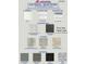 Adams Homes material selections display featuring cabinets, backsplash, tile, countertops, flooring, and exterior options at 68 Streamline Ct, Lillington, NC 27546