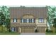 Two-story home with beige and brown siding, blue shutters, and a two-car garage at 70 Accord Dr, Youngsville, NC 27596