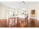 Expansive living room leading to a modern kitchen and hardwood stairs at 81002 Alexander, Chapel Hill, NC 27517