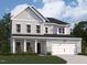 Two-story home with gray siding, a covered porch, and a two-car garage at 100 S Stonemill Trl # Homesite 234, Clayton, NC 27520