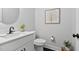 Small bathroom with white vanity and modern fixtures at 108 Waterfall Dr, Sanford, NC 27330