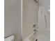 Clean bathroom with shower/tub combo and neutral tile at 15 Michael Ct, Erwin, NC 28339