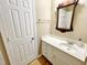 Bathroom with vanity and updated fixtures at 5718 Sentinel Dr, Raleigh, NC 27609